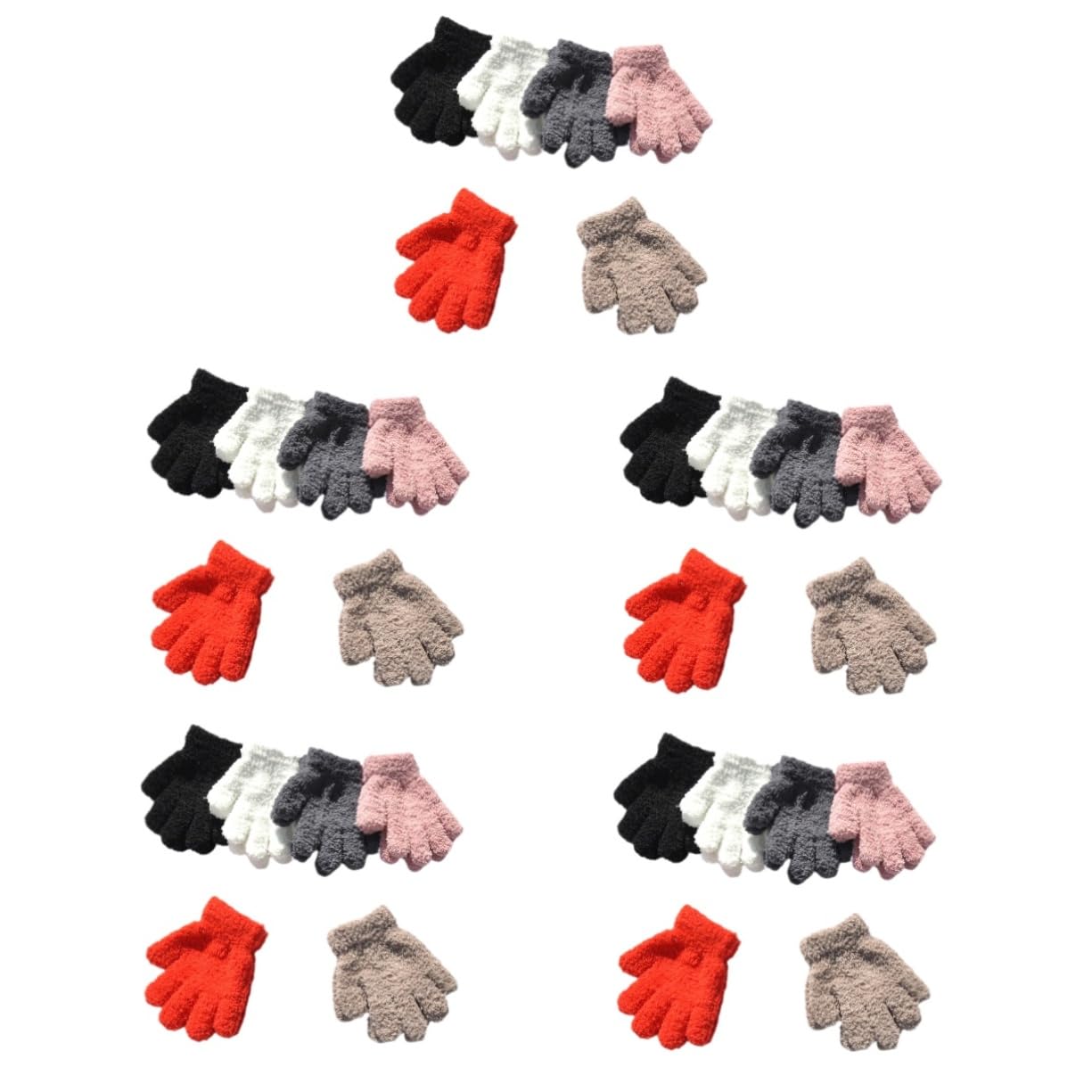PACKOVE 30pares Guantes De Invierno Para Niño Niña Cálidos y Cómodos De Guantes Compactos Para Esquí y Uso Diario Vibrantes Oscuro