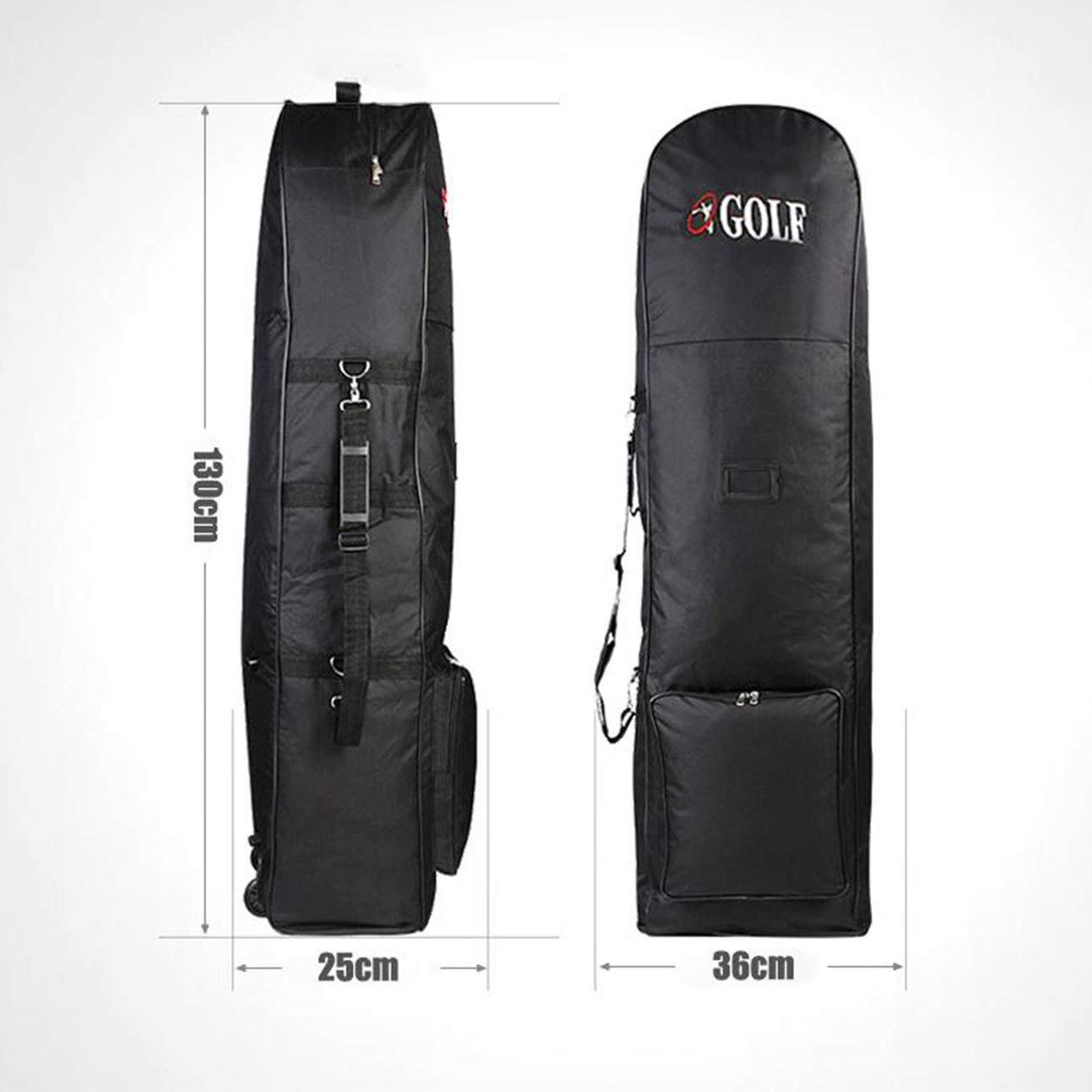 Housse de Protection de Voyage pour Sac de Golf Rembourré avec Roues en Nylon