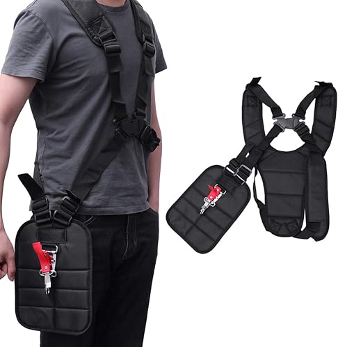 ifundom Cinturón acolchado cómodo, correa de hombro doble, correa de hombro para recortadoras, desbrozadoras, arnés de recortadora, cortador de