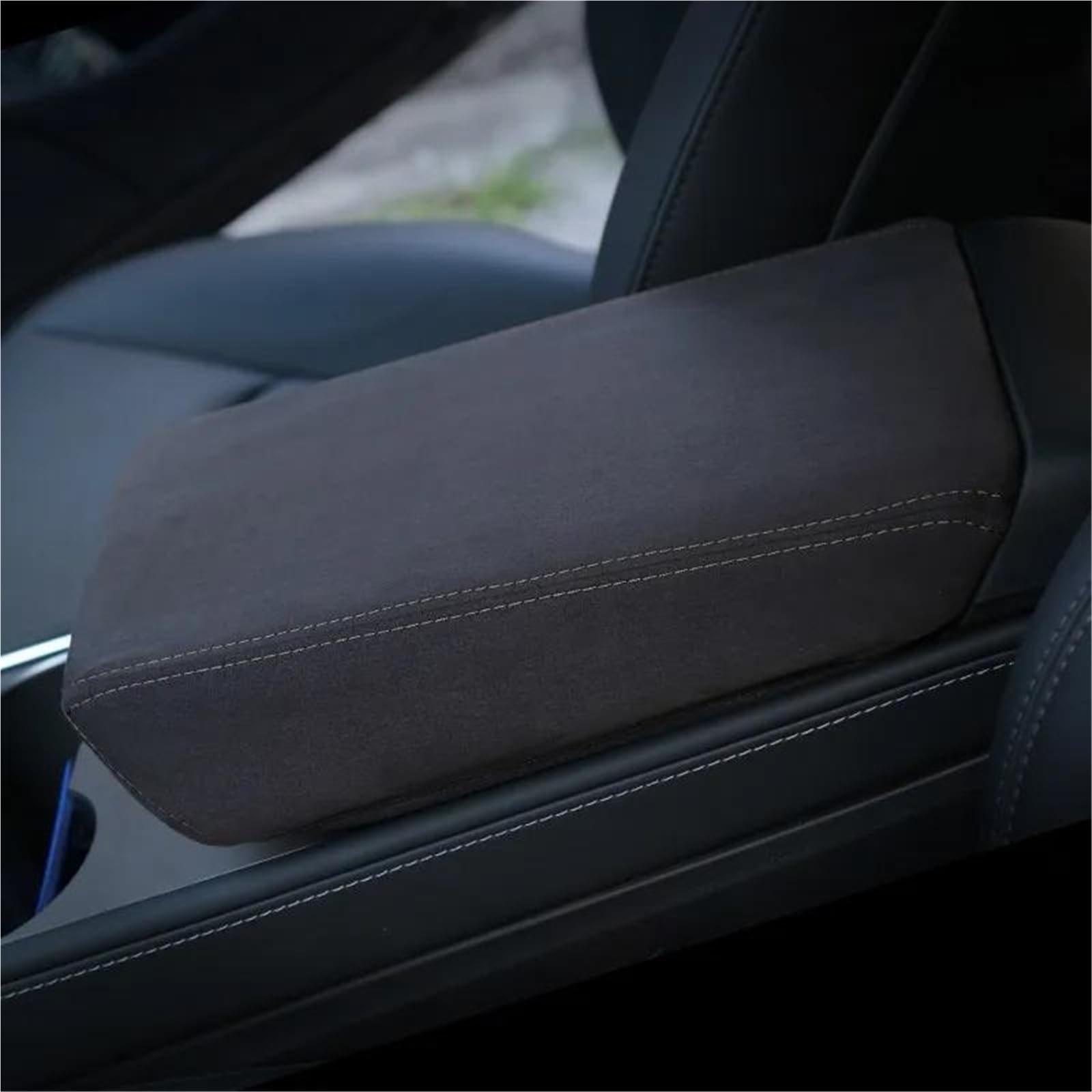 HJKDSZ Car Interior Accessories Center Console Armrest Storage Box Leather Cover Protective For Tesla For Model3 Y 2024(Style 5)