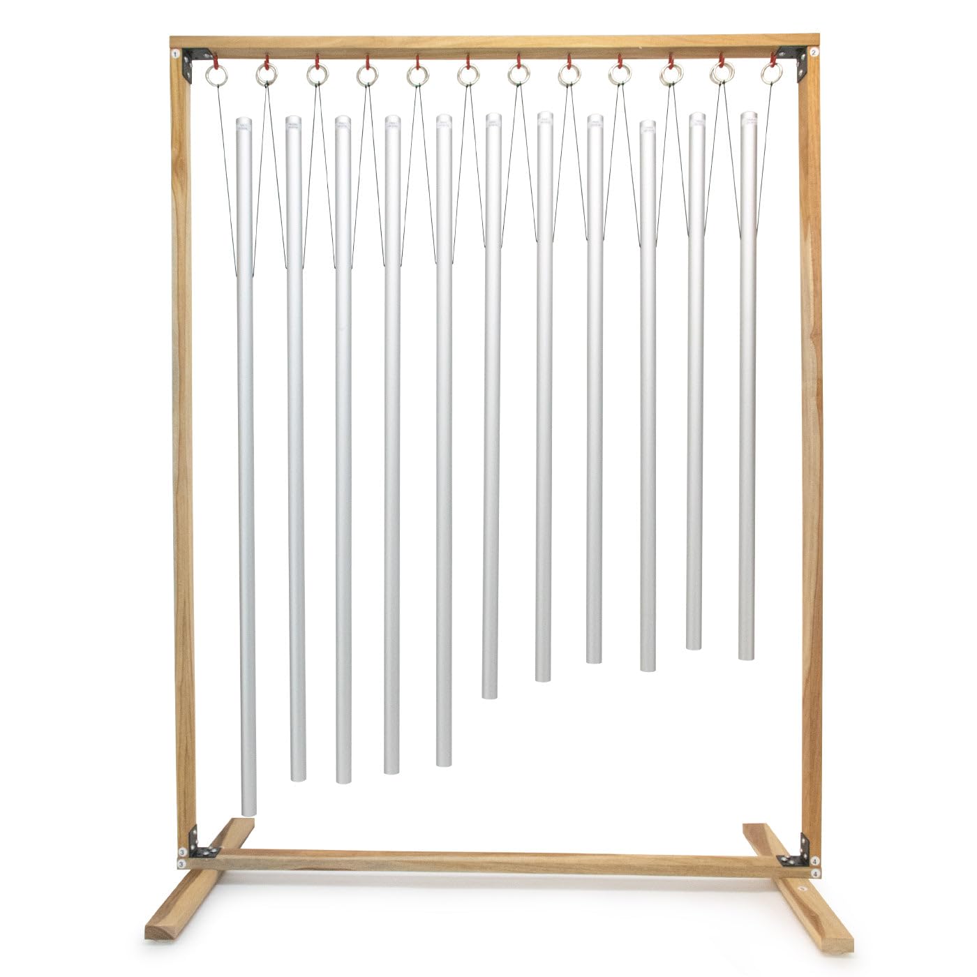 Set of 11 Planetary Tuned Healing Chimes with Wooden Stand - Includes 11 Chimes, Stand, & Mallet/Tuned Based on Planetary Bodies of the Solar System/Great for Sound Healing