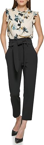 Miniatura 4 de DKNY Pantalón de cintura Misses Paperbag para mujer