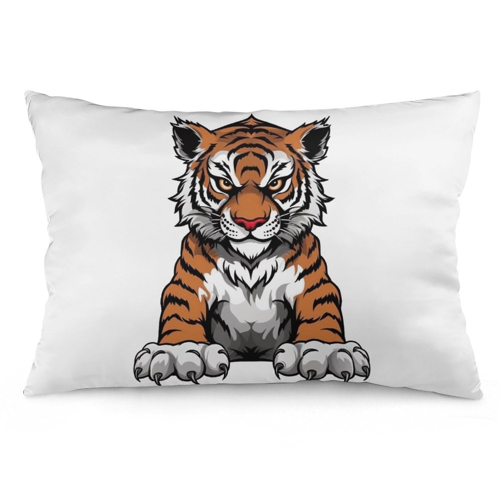 NTVOWPZO 2 Pack Decoration Throw Pillow Covers 16 "x24 Pillowcases Covers Tiger Head with Raised Paws Pillowcases Modern Farmhouse Home Decor Sofa Cushions Covers for Couch Bed Living Room