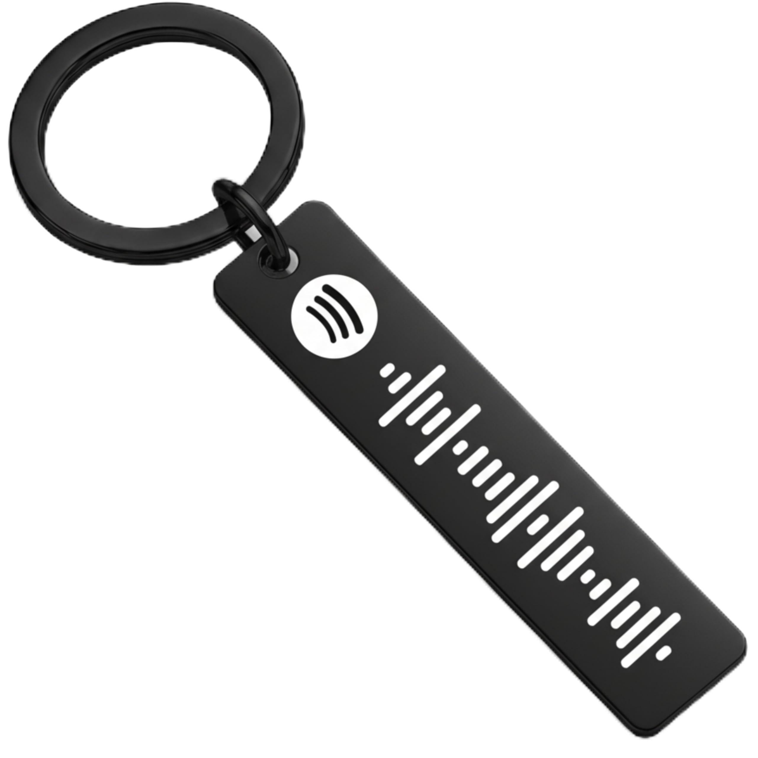 Lunea Custom Unisex Black Custom Spotify Code Keyring – Personalized Music Keyring With Engraved Song Code – Unique Gift For Him, Her Or Couples – Premium Stainless Steel Keepsake (Black)