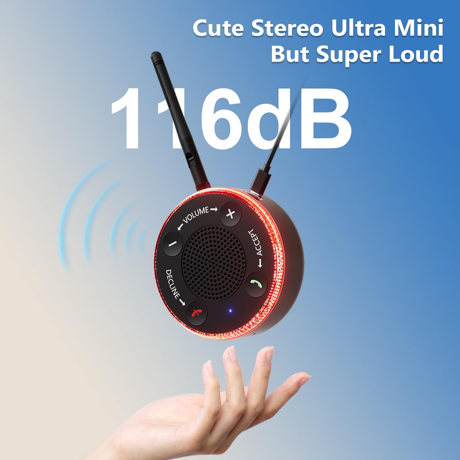 iGuerburn Amplificatore di suoneria per telefoni cellulari ad alto volume per anziani e non udenti | Suoneria esterna 116dB per il telefono cellulare con doppio allarme, risposta dedicata/chiamata di fine chiamata telefonica