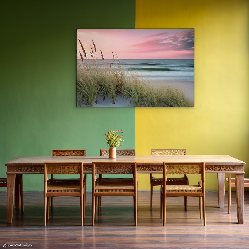 Canvas for Living Room. Sunset Serenity: Discover The Tranquil Beauty of a Beach at Twilight, 27 x 18 inch Canvas Wall Art - Contemporary Masterpieces - Modern Home Decor