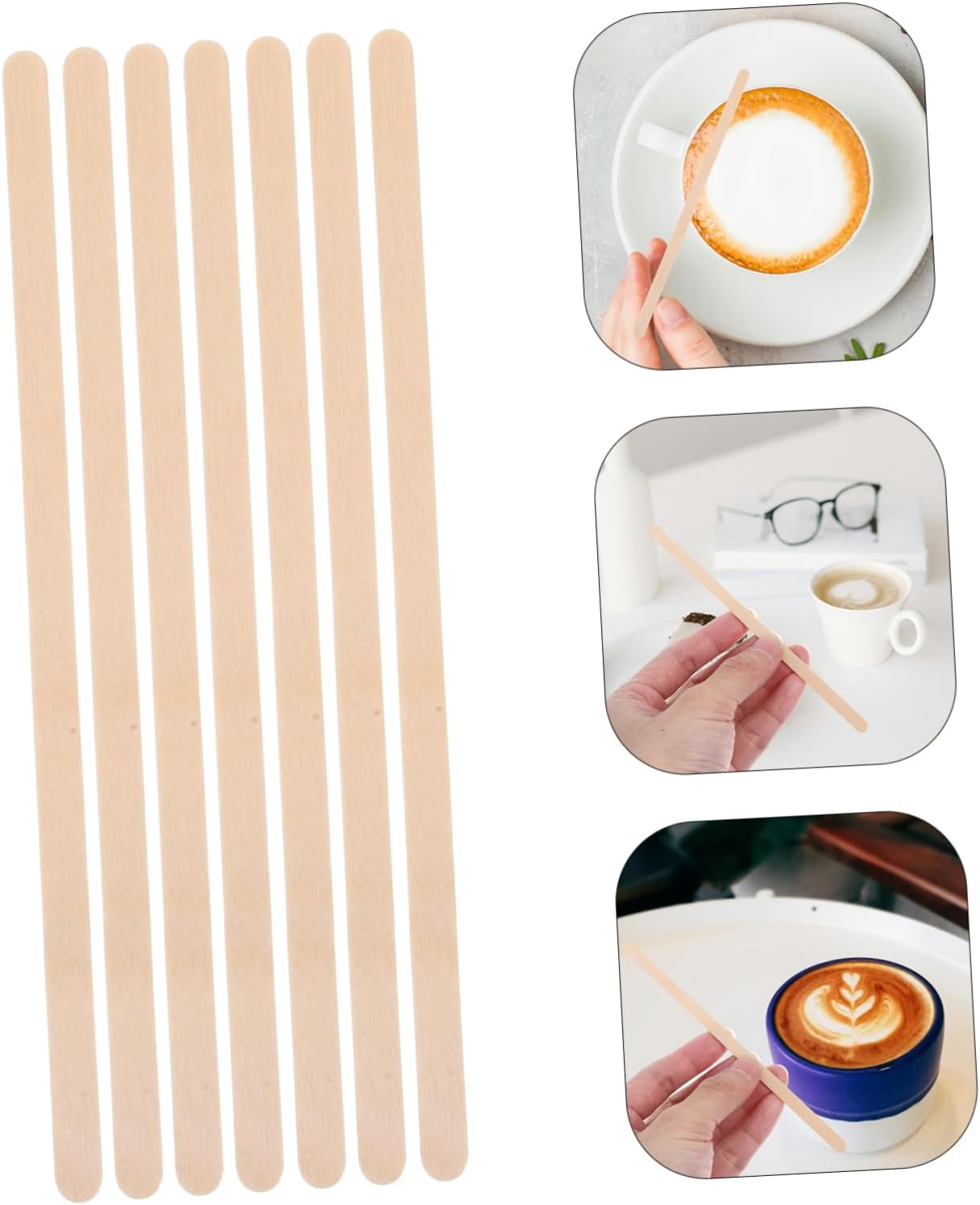 KICHOUSE Bar Sticks Wooden Stirring Rods 1000pcs Coffee Stirrer Sticks for Beverages