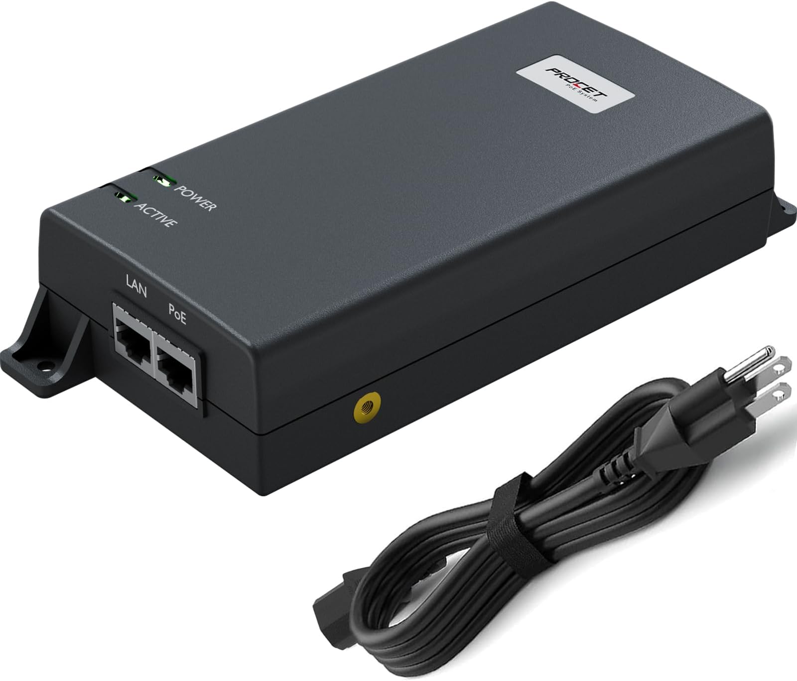 PROCET PoE System Single-port Lightning-proof Power Supply Gigabit Power Over Ethernet PT-PSE106GW-AR Built-in Detection Chip Supports Gigabit Transmission Rate, AC Input, Maximum Output Power 60W