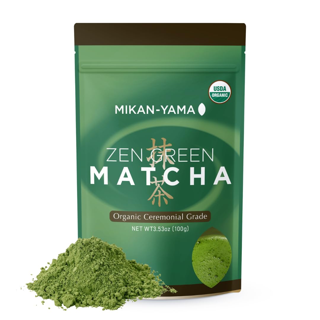 MIKAN-YAMA ZEN GREEN Organic Matcha Powder 100 Authentic Japanese Ceremonial Grade Single Origin from Shizuoka Japan 100g 3