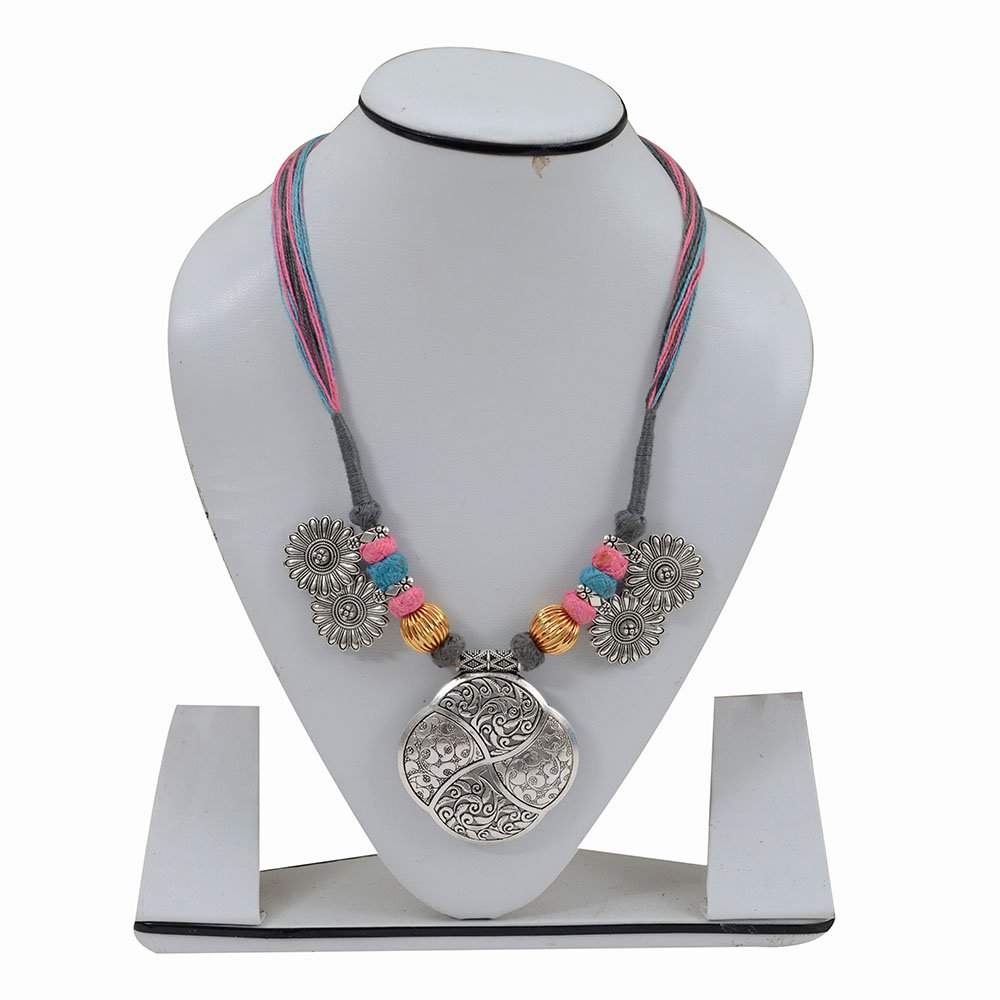 Handmade Tribal Necklace with Cowrie Shell and Beads