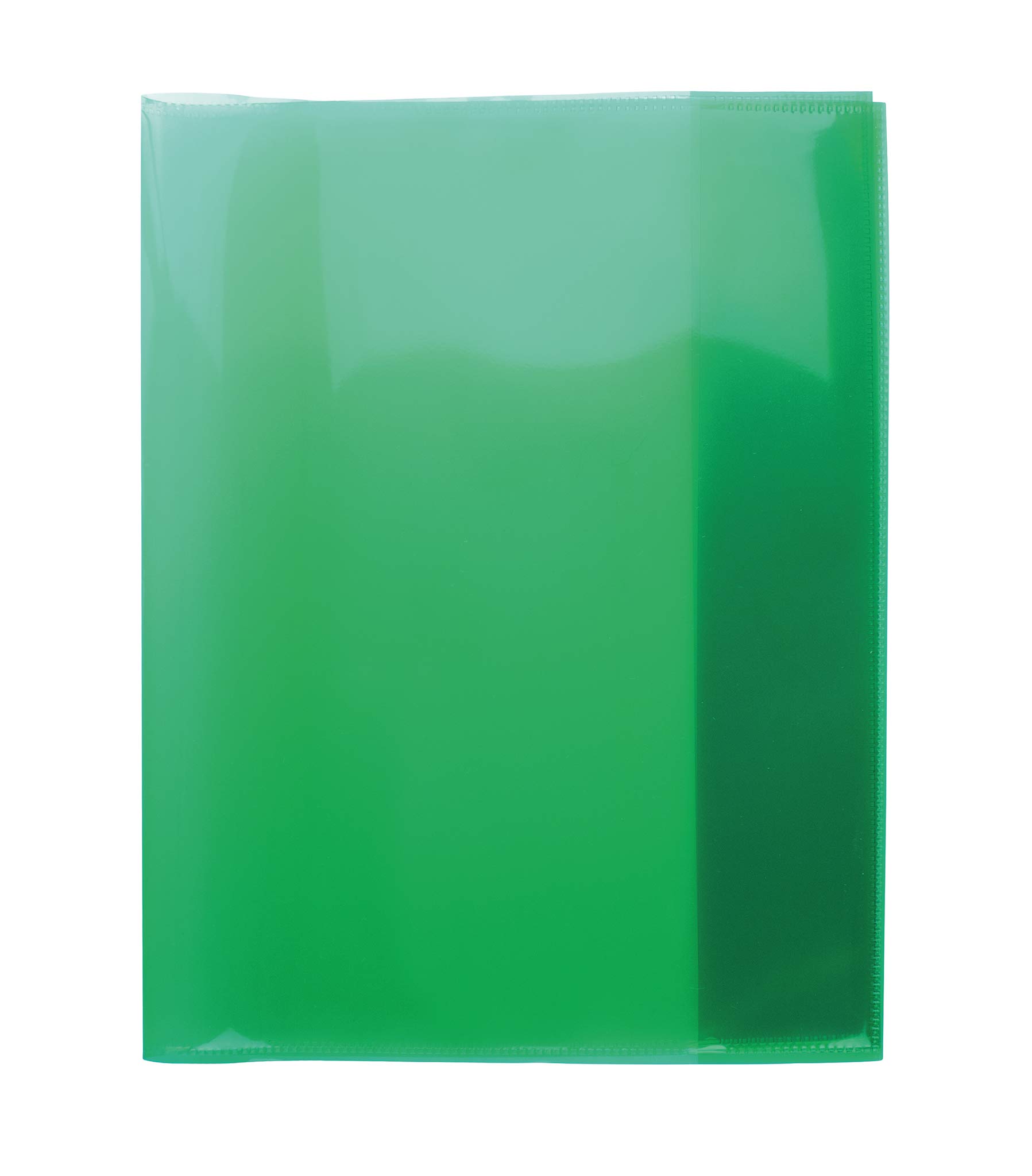 HERMA 19624 Quart Transparent Exercise Book Covers - Durable, Wipe-Clean & Extra Thick Polypropylene Film, Set of 10 for School Notebooks, Green