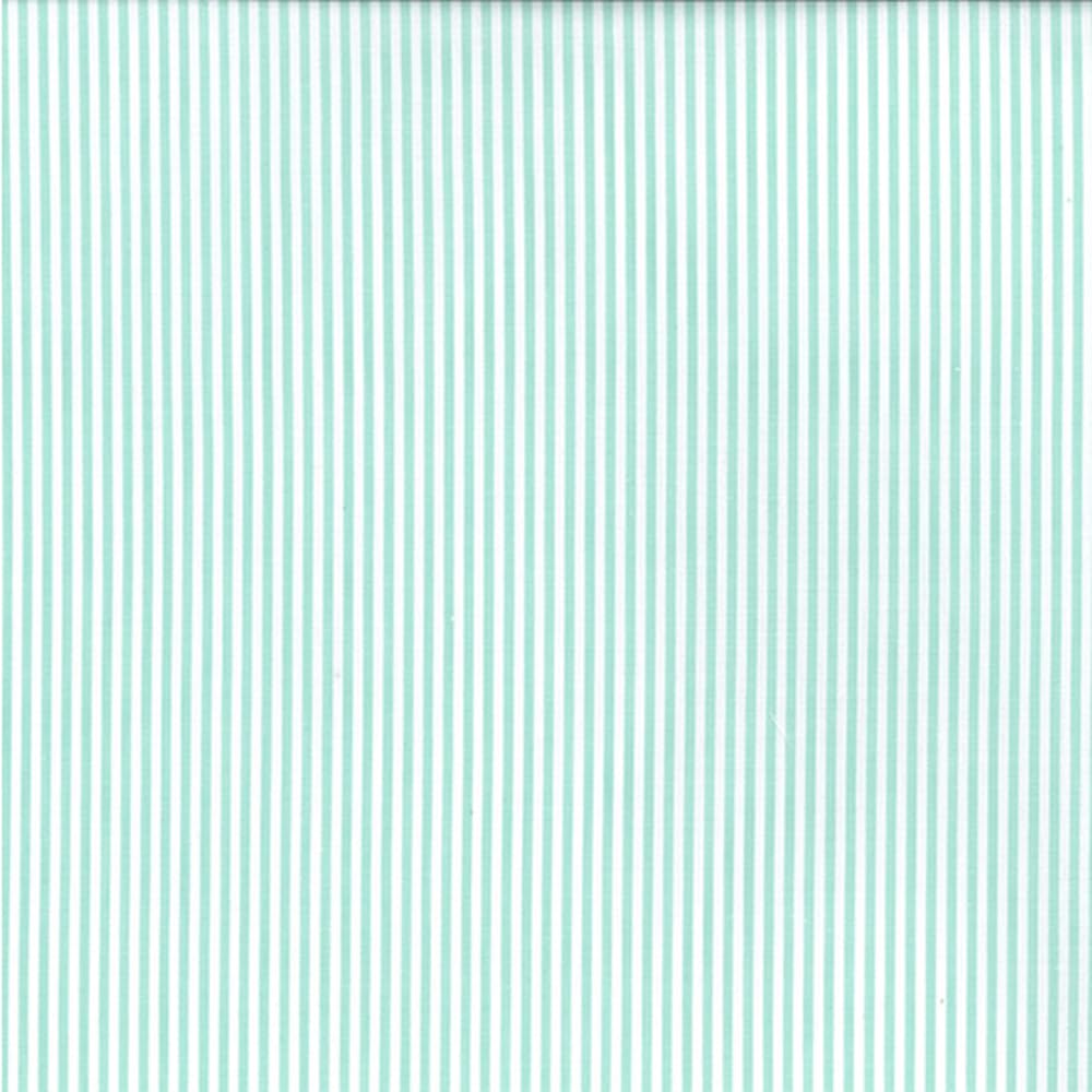 Oh Sew Crafty Limited Mint Chambray 100% Yarn Dyed Cotton Fabric Candy Stripes Lines 144Cm Wide (Sold Per Half Metre) (Mint)
