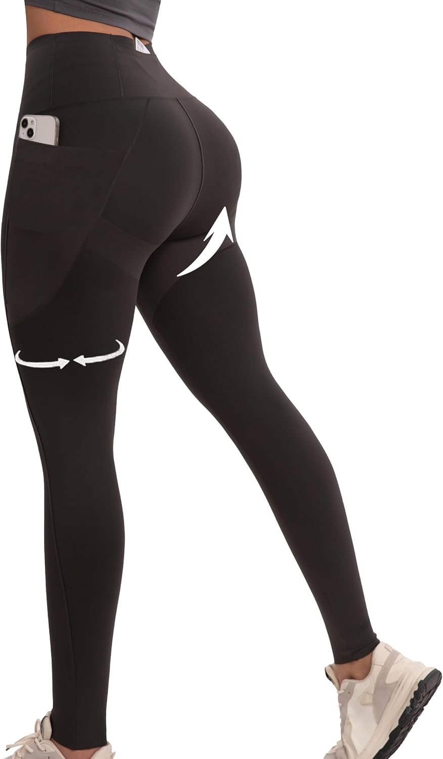 Tummy Control Leggings with Pockets Compression Butt Lifting High Waist Pants for Women