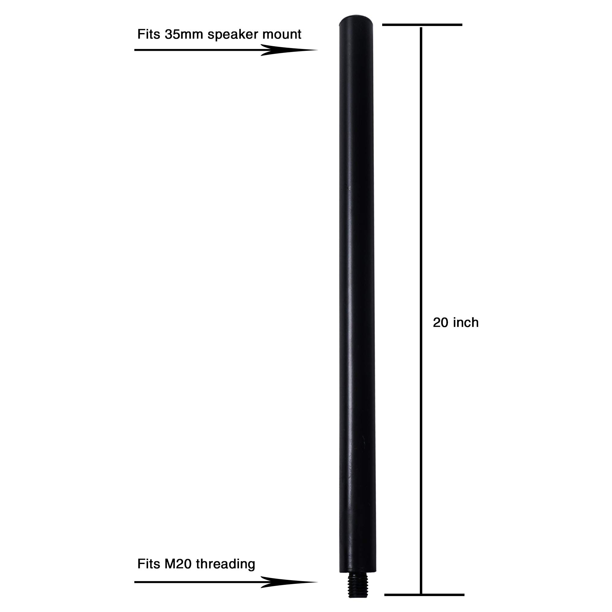 Adaptateurs Support Haut-parleur Howonder - Filetage M20 - Lot De 2 - Métal Noir 105x25mm