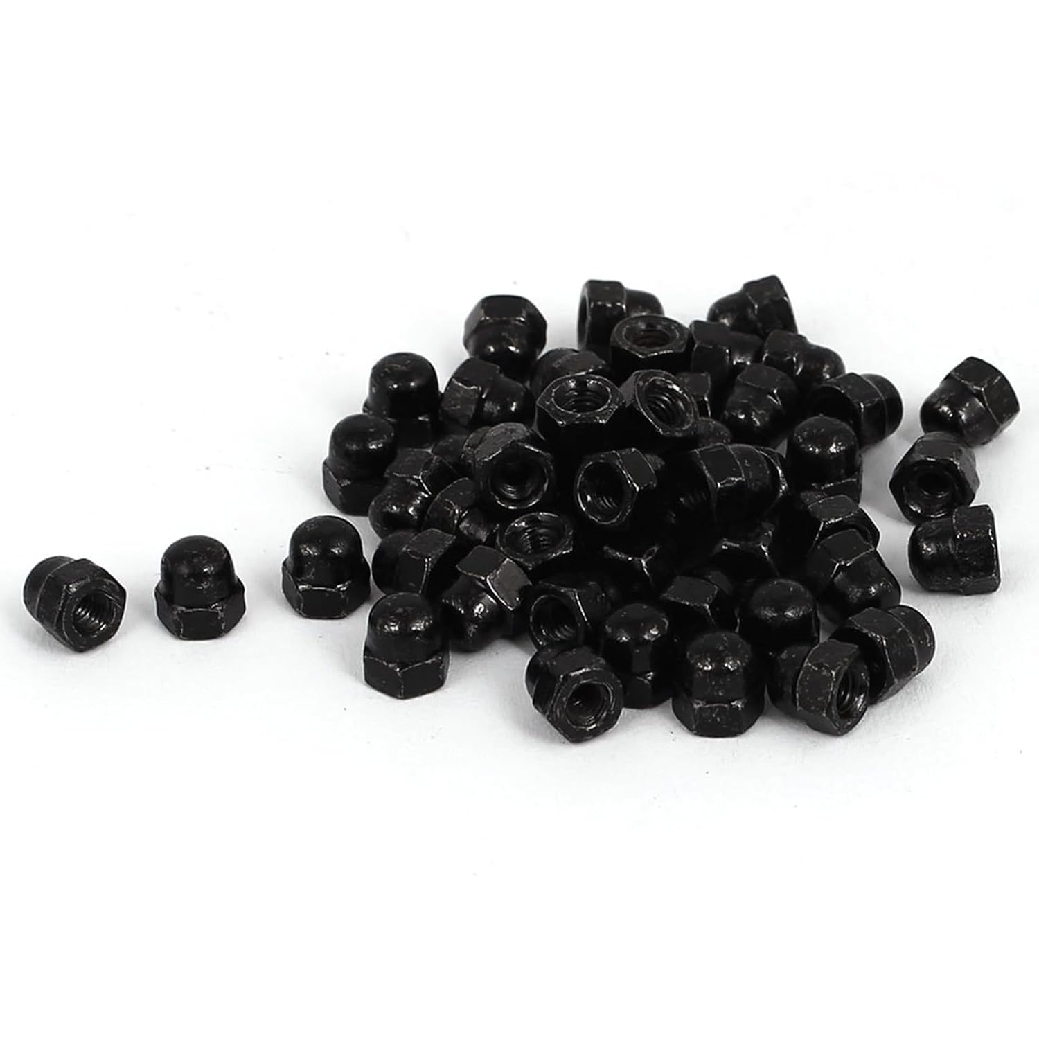 Hex Cap Nuts,10Pcs M10 Dome Nuts Carbon Steel Hexagon Decorative Cap Nut for Screws Bolts Black