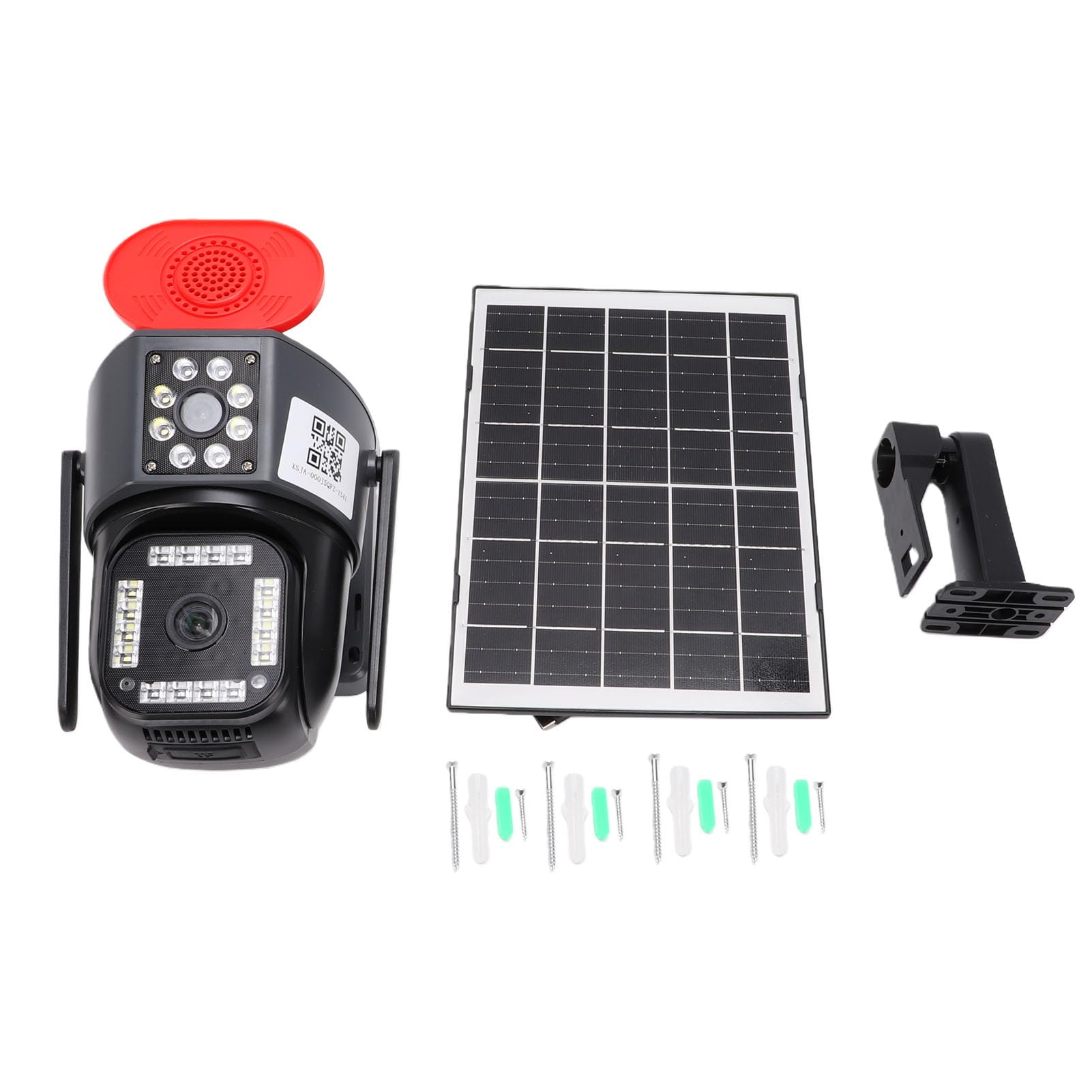 Lazmin112 Telecamera di Sicurezza Solare, Doppia Lente 1080P, Zoom 12X, Copertura a 360°, Rilevamento del Movimento, Tracciamento AI, Scheda SIM 4G, Alimentazione Solare, 8MP, Visione