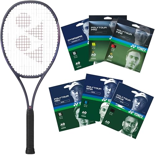 Yonex Percept 100D - Raqueta de tenis (azul marino medianoche) - Encordada con tu elección de cuerda