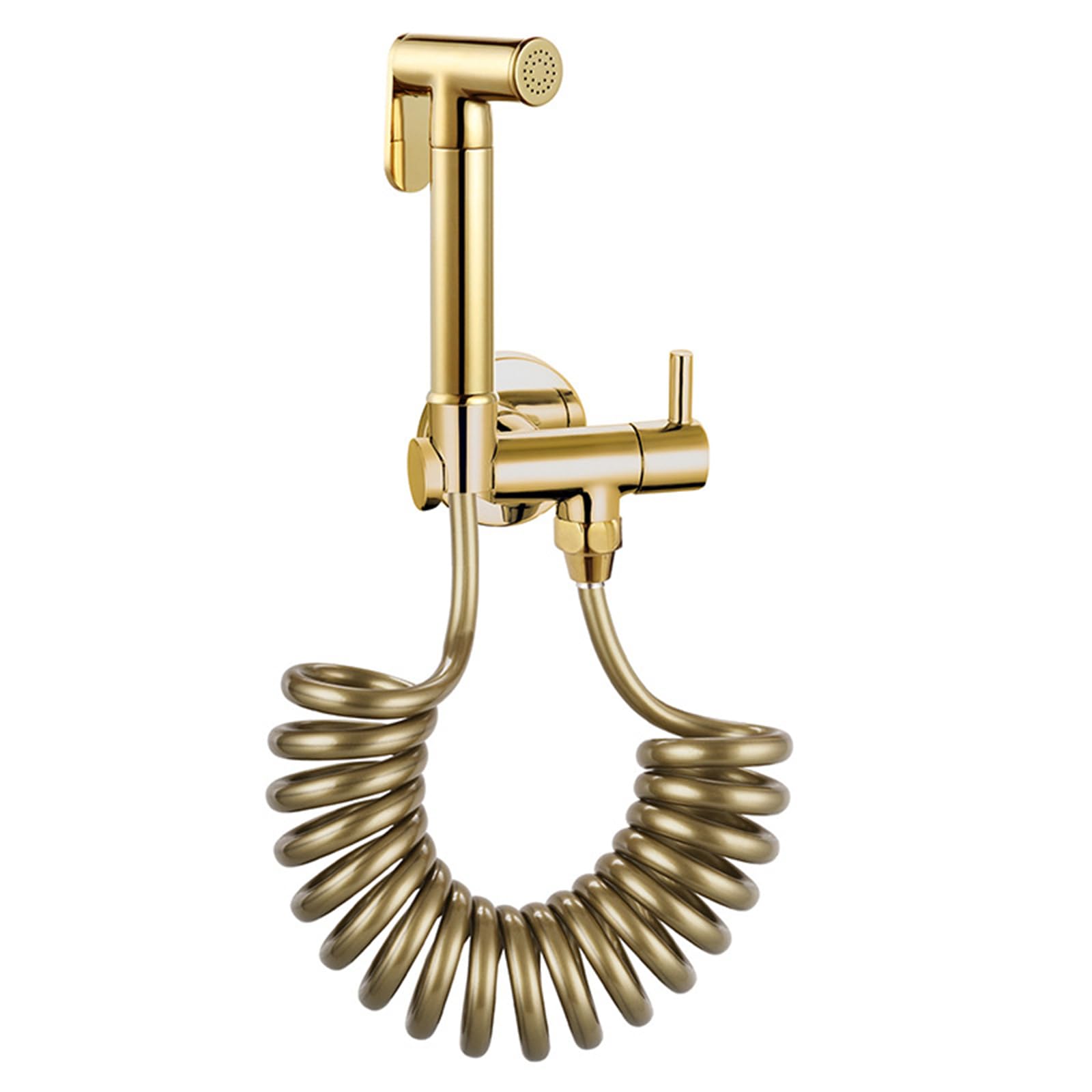 Bidet doré pour toilettes tout en cuivre, douchette murale de luxe