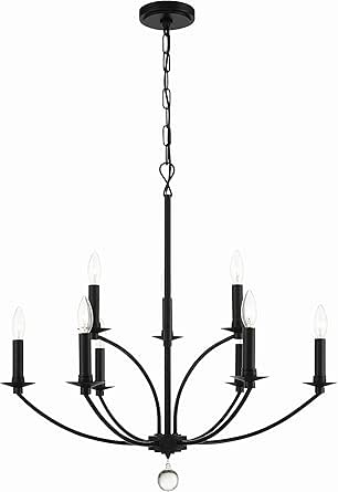 Crystorama Mila 9 Light Black Chandelier