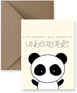 Life Without You Would Be Unbearable Love Panda Greeting Card, Anniversary Card