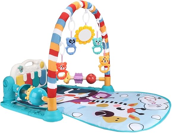 Amazon Co Jp Sharprepublic 6 12ヶ月の音と音楽の赤ちゃんジムプレイマット赤ちゃんのクリスマスプレゼント 青 ベビー マタニティ