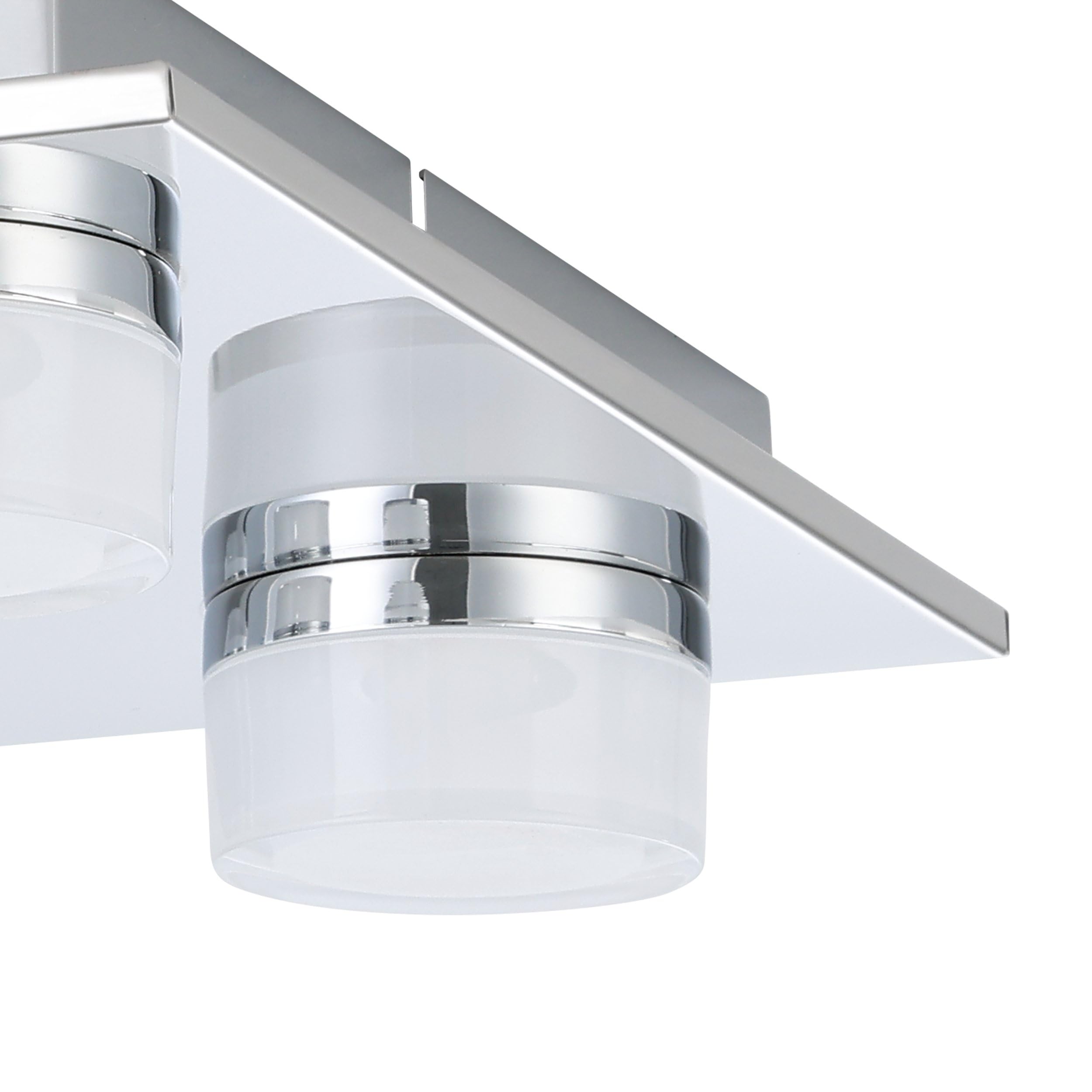 EGLO LED Deckenlampe Romendo 1, 5 flammige Deckenleuchte Bad dimmbar, Badezimmer Lampe aus Metall in Chrom, Kunststoff, LED Feuchtraumleuchte warmweiß, IP44, L x B 32 cm