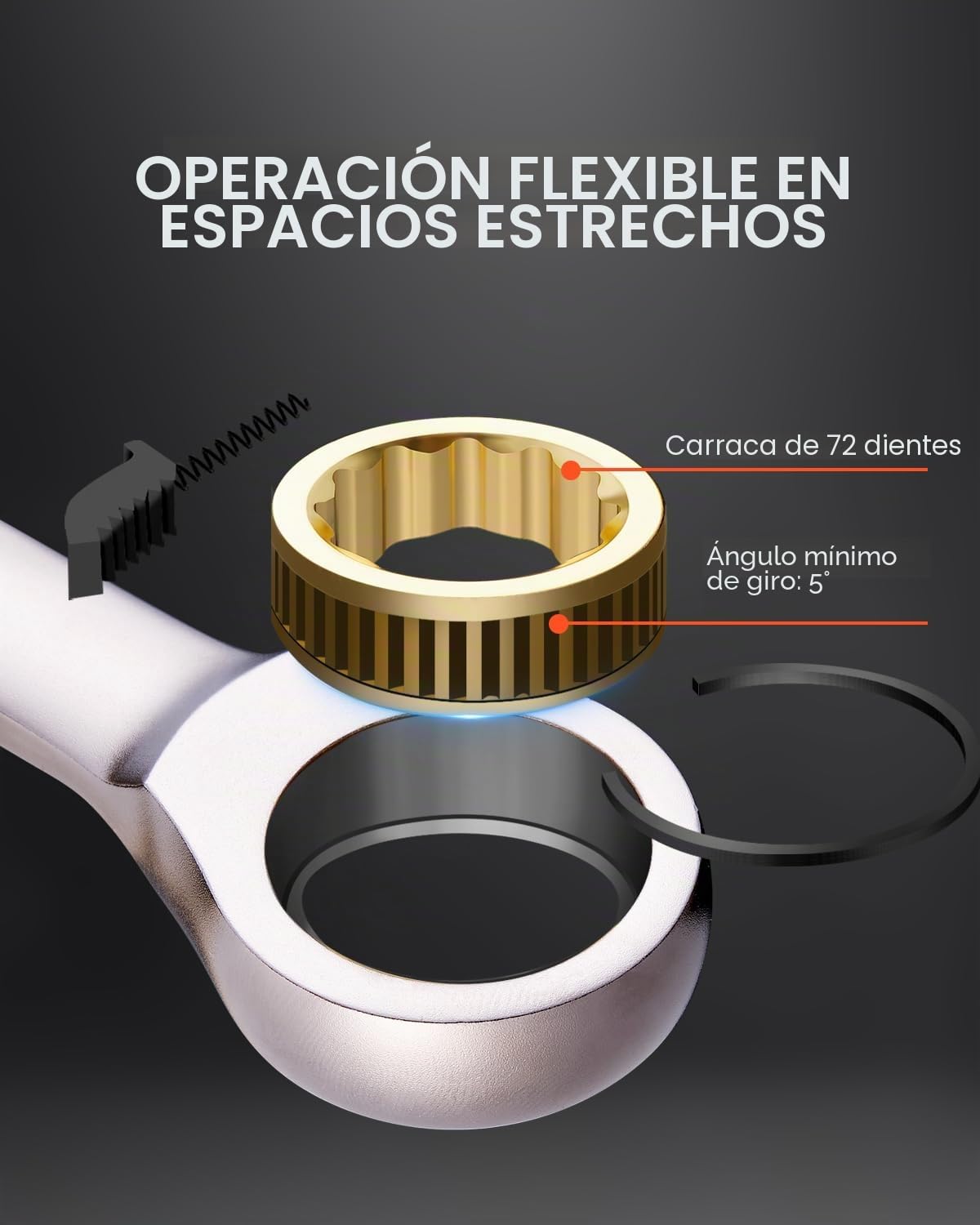 VEVOR 24 PCS Juego de Llaves Combinadas, Juego de Llaves de Trinquete con Estante Organizador, Juego de Llaves Mediano SAE de 1/4" a 7/8" y Métricas de 8 mm a 19 mm para Reparaciones de Automóviles