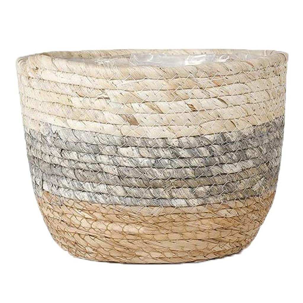 Diarypiece Seagrass Plant Basket Woven Plants Pots Indoor Basket Planter With Plastic Liners Decorative Flower Pot For Outdoor