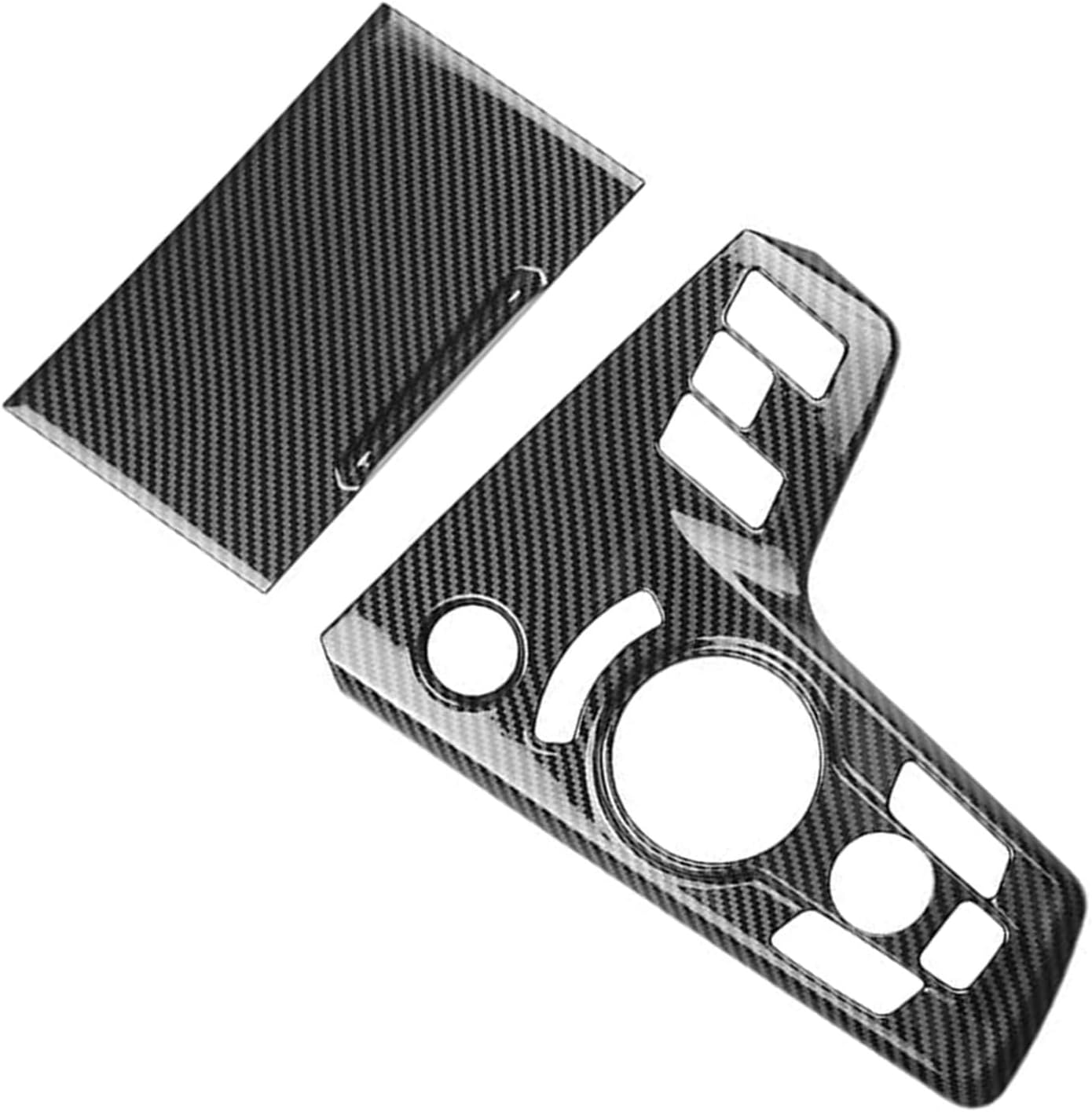 KDFUHRUI Center Shift Panel Cover Decoration for 2022 2023 Kia Sportage Hybrid SUV Interior Trim Accessories (Black Carbon Fiber)