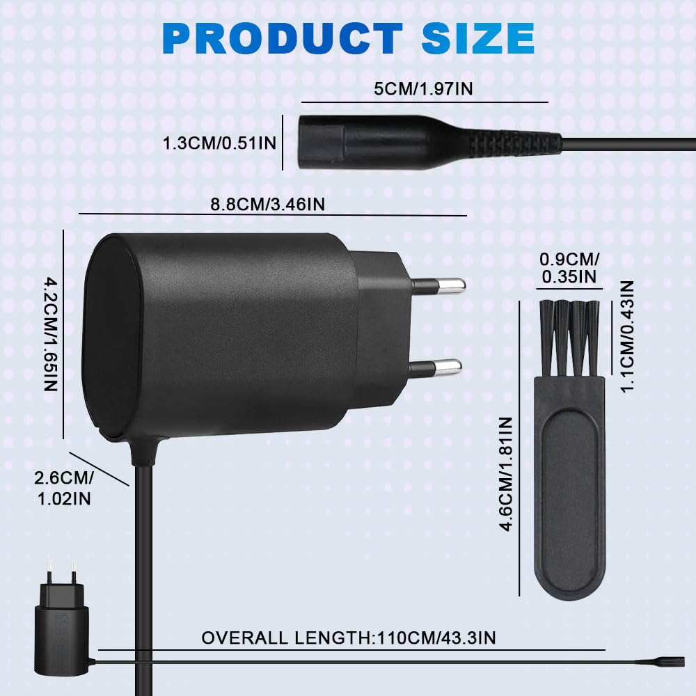 Xahpower 12V Charger For Braun Electric Shaver Series 9 7 5 3 1