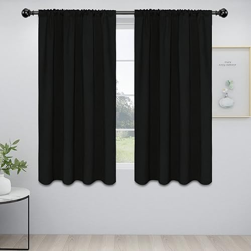 Miniatura 58 de Easy-Going Cortinas opacas con bolsillo para barra para dormitorio, cortinas de ventana para oscurecer la habitación para sala de estar, cortinas de
