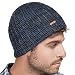 LETHMIK Knit Skull Beanie Cap Winter Warm Daily Hat with Mix Mesh Knitted Navy