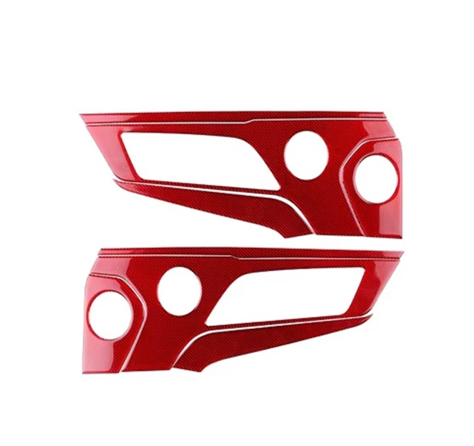 Interior Trim for Mustang GT for Dark for Horse for EcoBoost 2024 2025 LHD RHD Car Door Speaker Panel Interior Trim Cover Trim Sticker(Red Carbon)
