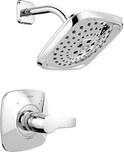 Miniatura 7 de Delta Faucet Tesla Serie 17 Kit de molduras de ducha de doble función con cabezal de ducha táctil H2Okinetic de tres pulverizaciones, cromado T17252