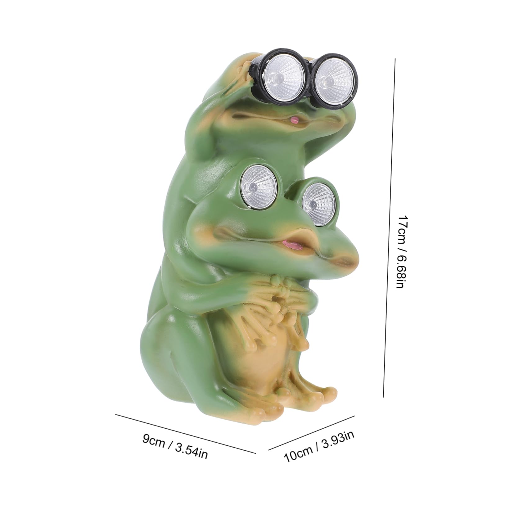 Sosoport Solarbetriebene Frosch Gartenfigur aus Kunstharz Glatte Oberfläche Stabile Basis für Balkon und Garten