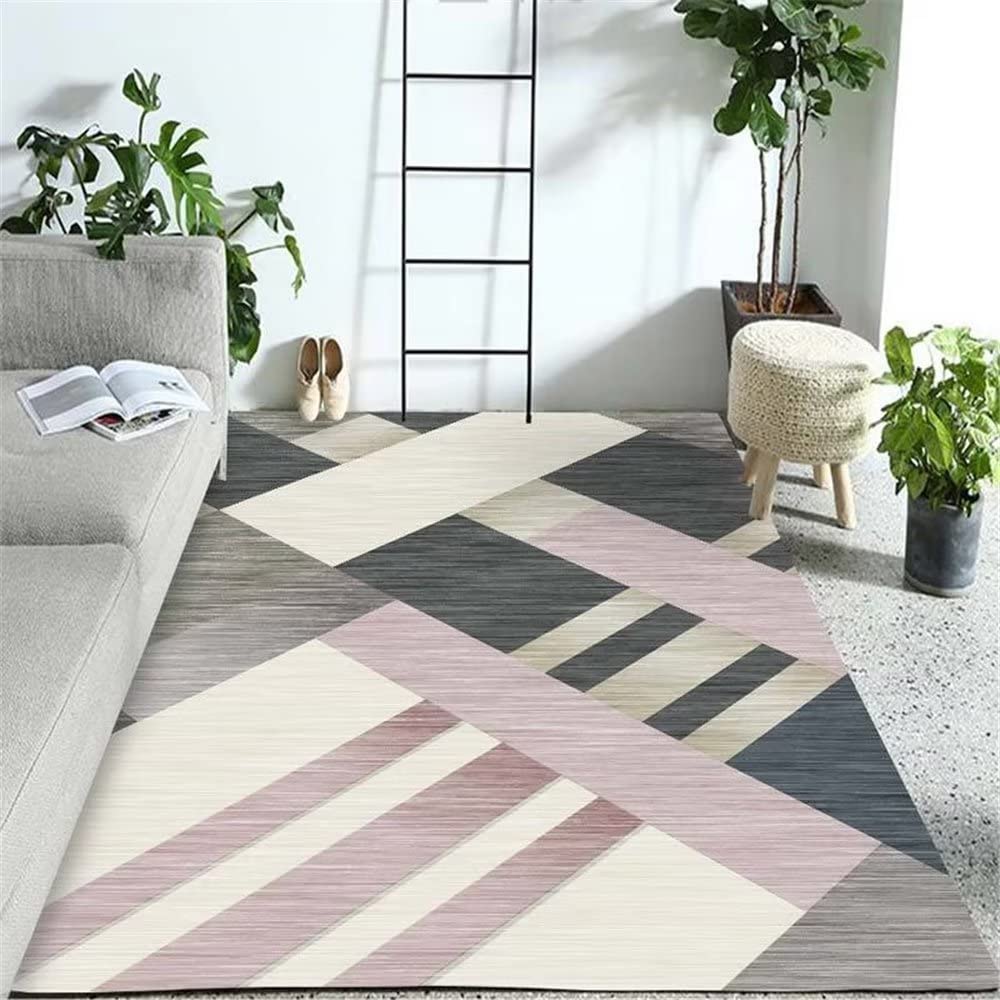 Tapis salon Noël rayé rouge anti-dérapant pour une protection de sol efficace