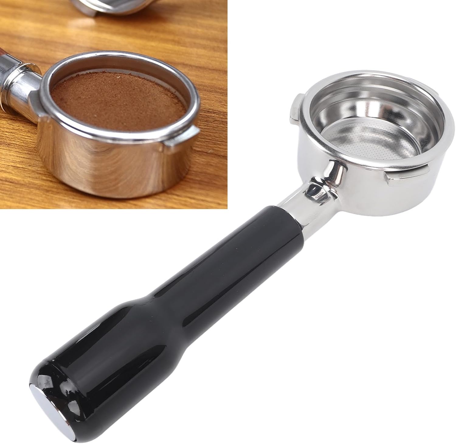 Bottomless Portafilter 58mm for Coffee Machine bottomless portafilter 58mm 3 ear for Coffee Machine, Detachable and Easy to Clean with Attached Filter Basket Espresso Machine Replacement Parts