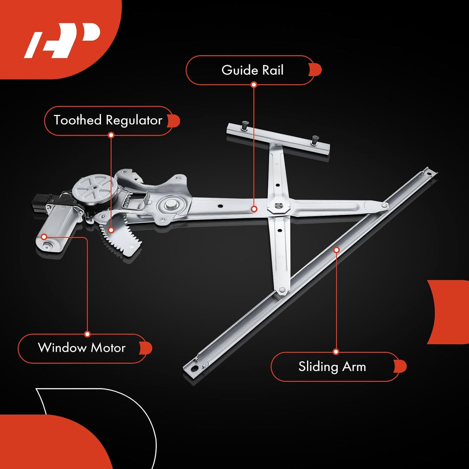 A-Premium Front Left Driver Side Power Window Regulator with 2-Blade Connector Motor Compatible with Mitsubishi Outlander Sport 2011-2020, Sport Utility