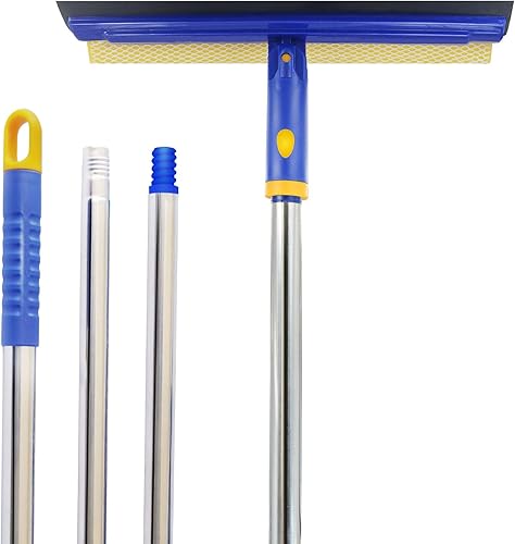 ITTAHO Herramienta de limpieza de escobilla giratoria de ventana, limpiador de ventanas de mango largo de 58 pulgadas con cabezal giratorio creativo