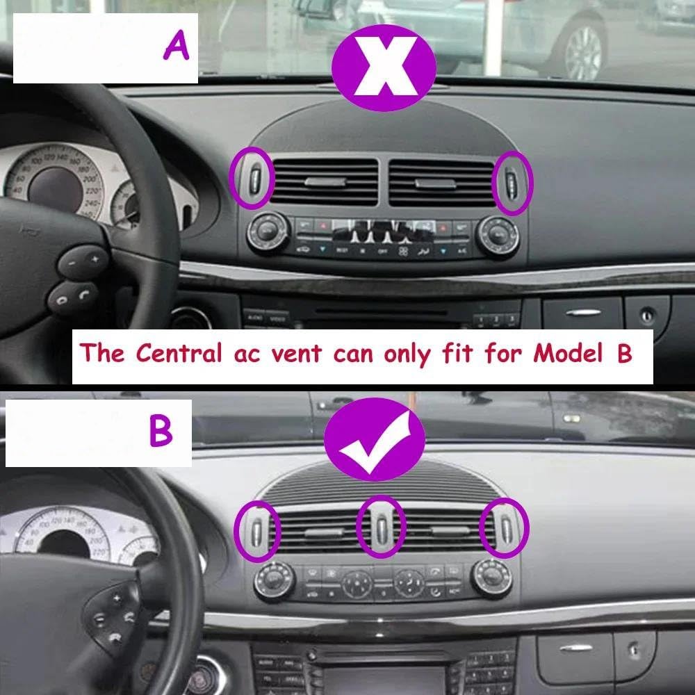 Bocchetta Aria Condizionata Manopola A Rullo Base Condizionatore D'aria Anteriore Ac Vent Per Mercedes Per Benz Classe E W211 E230 E280 2003-2008 2118300054 Bocchetta Aria Auto(Gray-A and C)