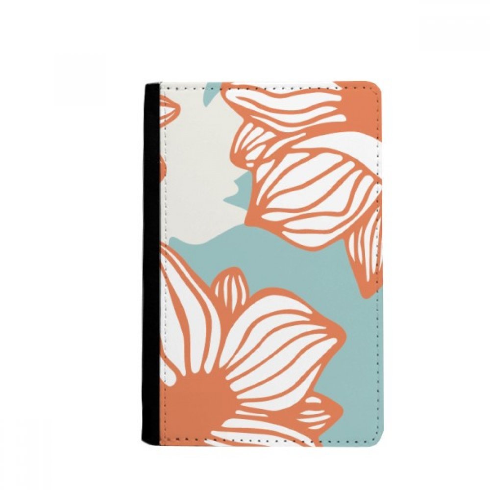 DIYthinker Orange Blue Flower Plant Paint Passport Holder Notecase Burse Wallet Cover Card Purse