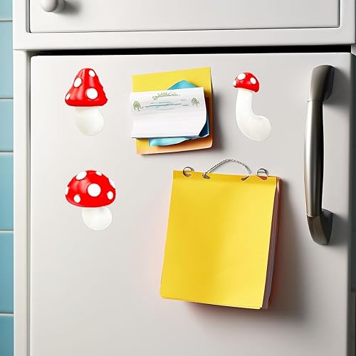 Miniatura 2 de Imanes lindos para nevera, 3 imanes de hongo, imanes decorativos para nevera para cocina, hogar, oficina, calendario, pizarra blanca, nota de fotos,