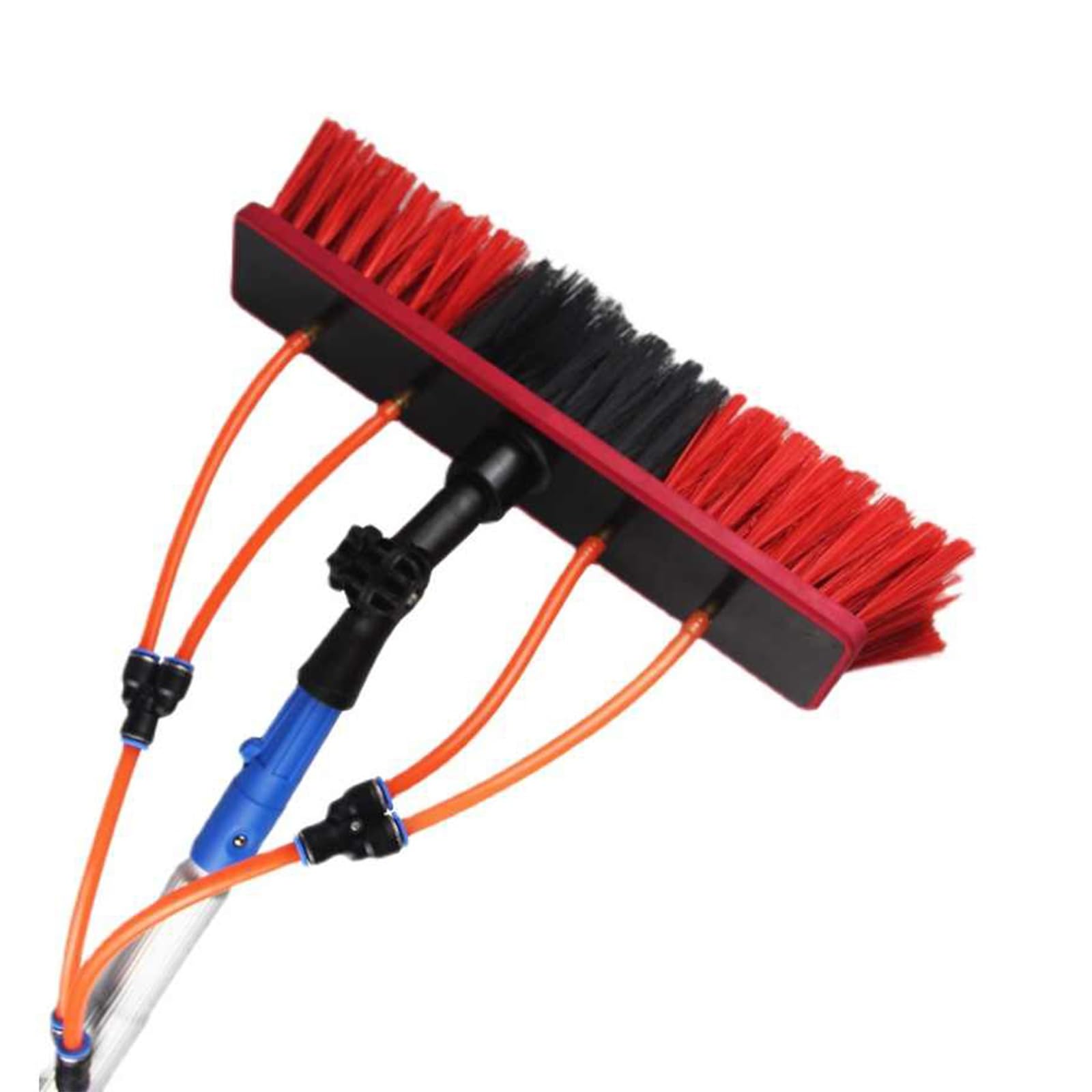 Kit de cepillo de limpieza de alto alcance de 35 cm, cepillo extensible con mango de 12 m para paneles solares, terrazas, techos y zonas difíciles, limpieza eficiente