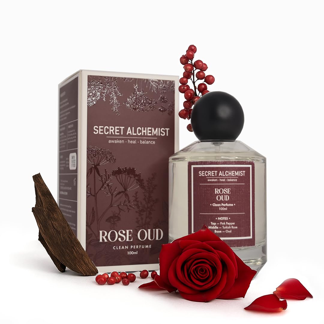 Secret Alchemist Rose Oud Eau de Parfum 100ml | Unisex Long Lasting Clean Floral Woody EDP | Luxury Perfume with Rose, Oud & Pink Pepper