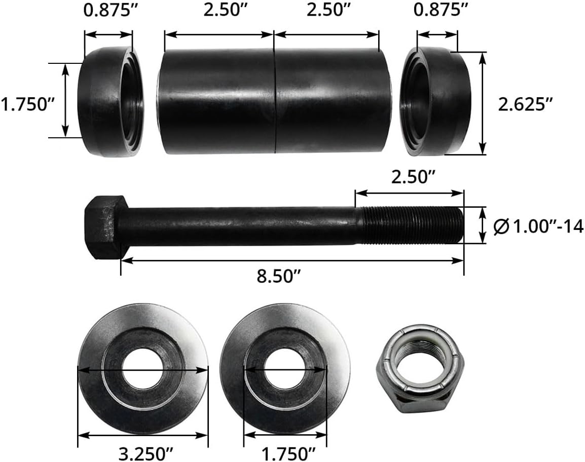 Spring Eye Bushing Kit For Peterbilt Rear Air Leaf Replaces 03AL2, TRK5904, R307840