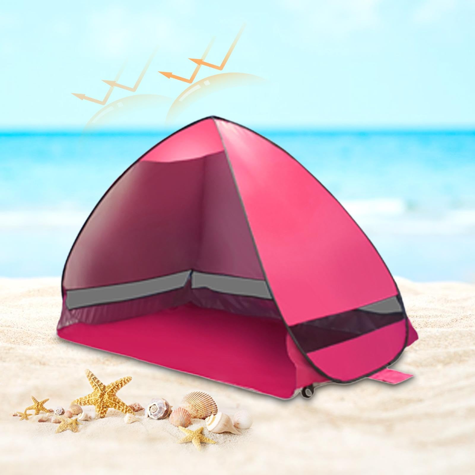 Namiot plażowy, ochrona przed promieniowaniem UV, UPF 50+ , składany namiot plażowy, na lato, do ogrodu, wędkowania, na podwórko, piknik, park, kemping Lingjiong