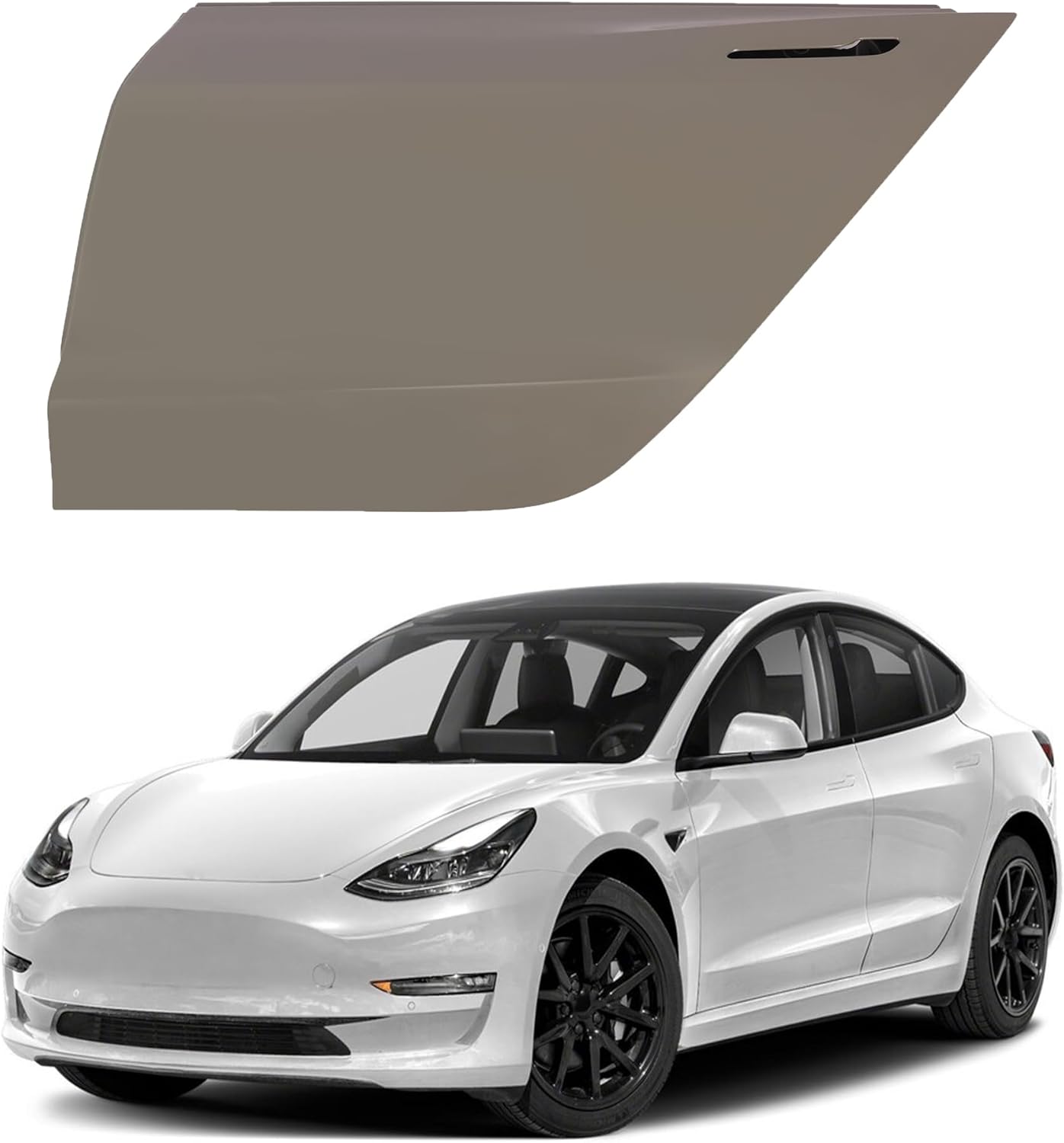 Car Door Rear Left Compatible with 2017-2023 Tesla Model 3 Drive Side Prime Door of Aluminium Replacement OEM 1081441E0C
