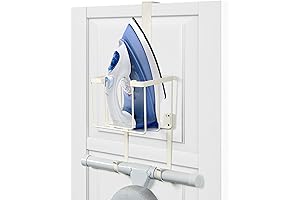Over the Door Ironing Board Holder | Laundry Room Iron and Ironing Board Holder Caddy