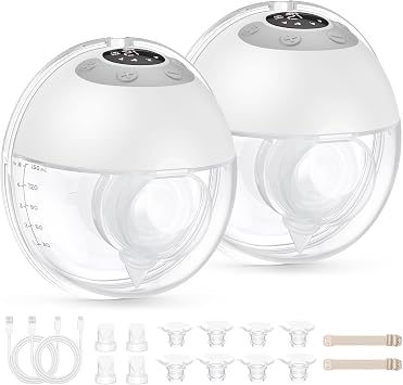 Wearable Double Breast Pump, Cordless, Quiet