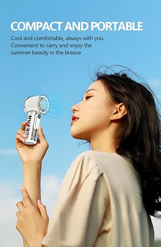 Miniatura 5 de Ventilador de refrigeración portátil transparente, potente ventilador de refrigeración personal turbo de 12000 rpm, pantalla de visualización